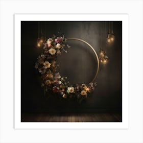 Floral Arrangement In A Circle Art Print