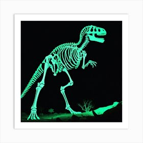 Glow In The Dark Dinosaur Art Print