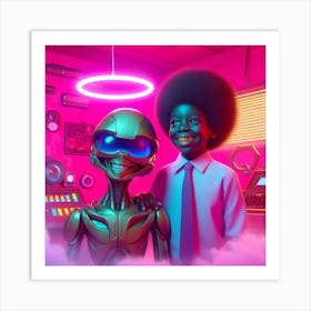 Aliens And Robots Art Print