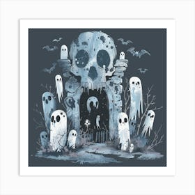 Ghosts And Bats Art Print