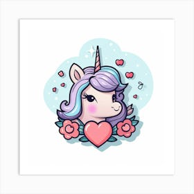 Cute Unicorn 697 Art Print