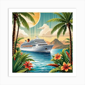 Tropical Cruise Ship Art Print