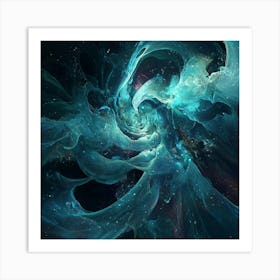 Blue Galaxy Nebula Art Print