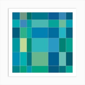 Blue Squares Art Print