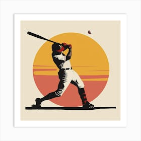 Baseball Player Swinging Art Print