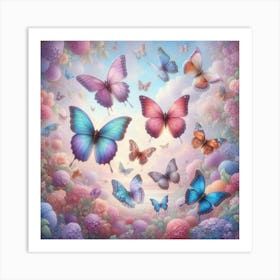 Butterflies In The Sky Art Print