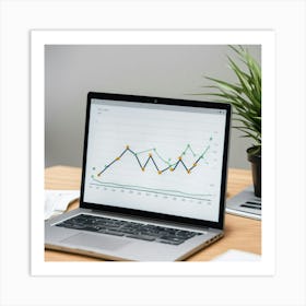 Laptop With Graphs 2 Art Print