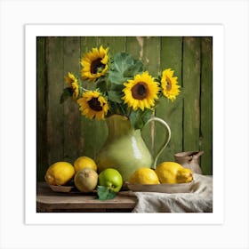 Sunflowers And Lemons 3 Art Print