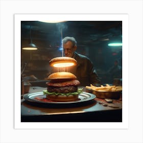 Burger Ad Art Print