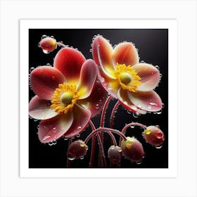 Two Flowers With Water Droplets Art Print