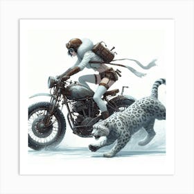 Woman Riding A Motorcycle 1 Art Print