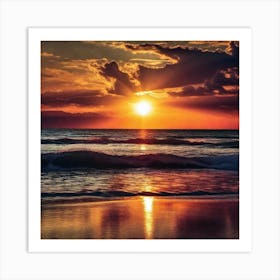 Sunset At The Beach 203 Art Print