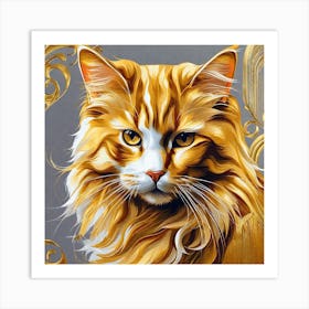 Golden Cat 28 Art Print