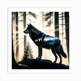 Wolf In The Woods Art Print