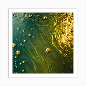 olive gold abstract wave art 10 Art Print