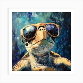 Sea Turtle In Sunglasses 8 Art Print