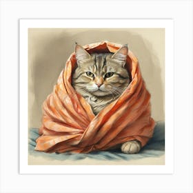 Cat In A Scarf 1 Art Print