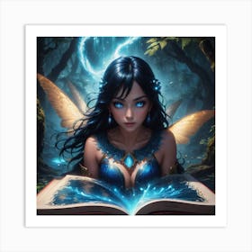 Fairy Reading A Book Art Print