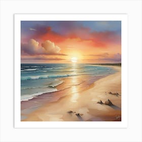 Sunset On The Beach 17 Art Print