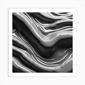 Abstract Black And White Painting 1 Art Print