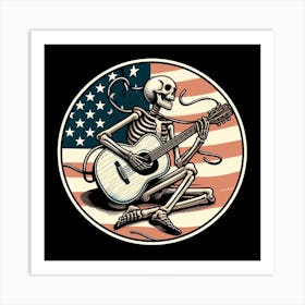 Skeleton Playing Guitar 1 Art Print