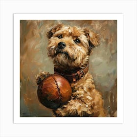 Dog With A Ball 2 Art Print