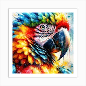 Watercolor Macaw #1 Art Print