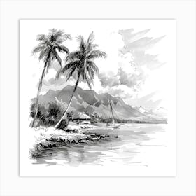 A Tahiti In French Polynesia Hand Drawn Sketch I 1720357144 3 Art Print