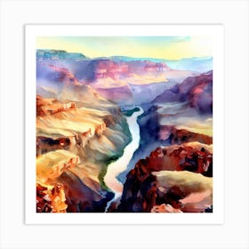 Grand Canyon Watercolor Painting 1 Art Print