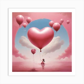 Heart Balloons Art Print