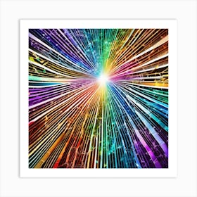 Abstract Colorful Light Burst 2 Art Print