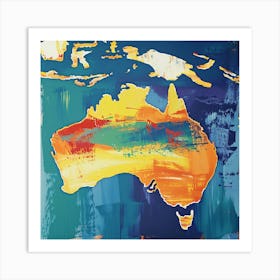 Australia Map 2 Art Print