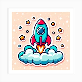 Rocket Sticker 1 Art Print