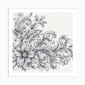 Ornate Floral Design 21 Art Print