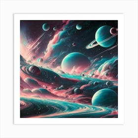 Planets In Space Art Print