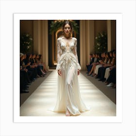 Wedding Dress On The Runway 3 Art Print