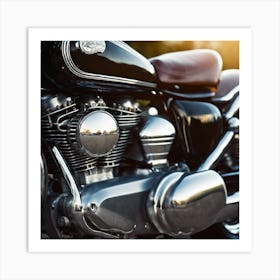 Close Up Of A Motorcycle 1 Art Print