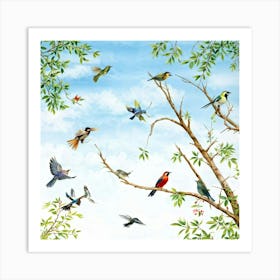 Birds In The Tree Art Print