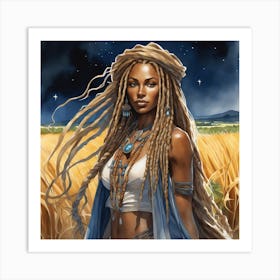 Woman With Dreadlocks Art Print