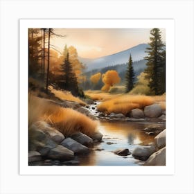 River In The Mountains Art Print