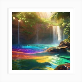 Rainbow Waterfall 4 Art Print