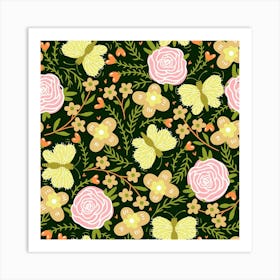 Floral Seamless Pattern Art Print