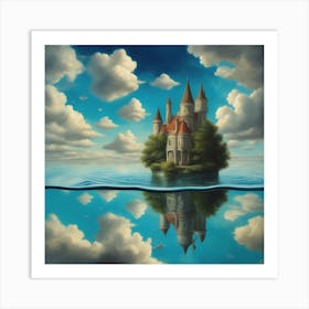 Castle In The water and sky Art Print