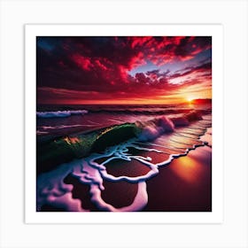 Sunset On The Beach 835 Art Print