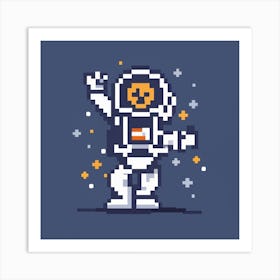 Pixel Art Spaceman Poster Art Print