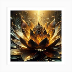 Golden Lotus Art Print