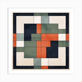 Mid Century Vortex: Geometric Harmony Art Print