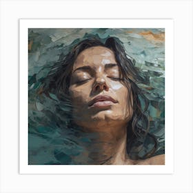 Woman In The Water 1 Art Print