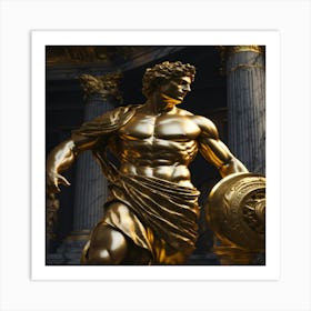 Golden Statue Of Greece Art Print