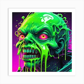 Zombie Head Art Print